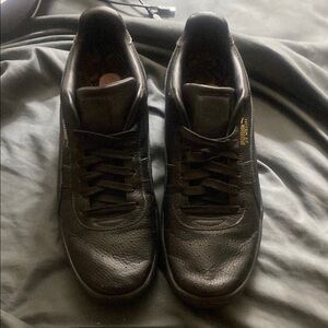 Puma Black Leather Sneakers Classic Design